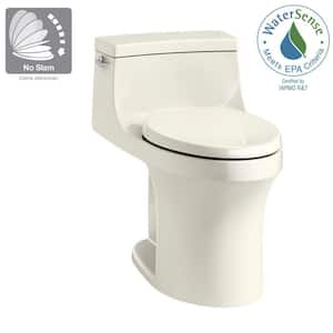 San Souci 12 in. Rough In 1-Piece 1.28 GPF Single Flush Elongated Toilet in Biscuit Seat Included
