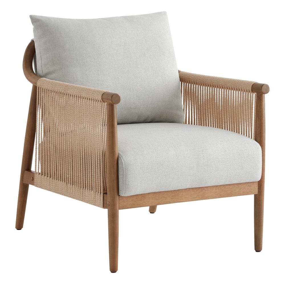 Spruce & Spring Calliope Light Grey Modern Fabric Accent Chair with ...
