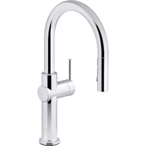 Crue Single-Handle Pull-Down Sprayer Kitchen Faucet in Polished Chrome