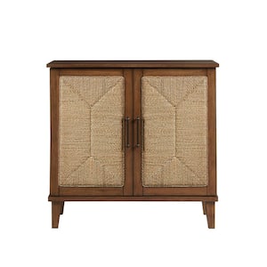 Seagate Natural 34 in. H Handcrafted Seagrass 2-Door Accent chest