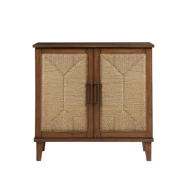 INK+IVY Seagate Natural 34 in. H Handcrafted Seagrass 2-Door Accent chest