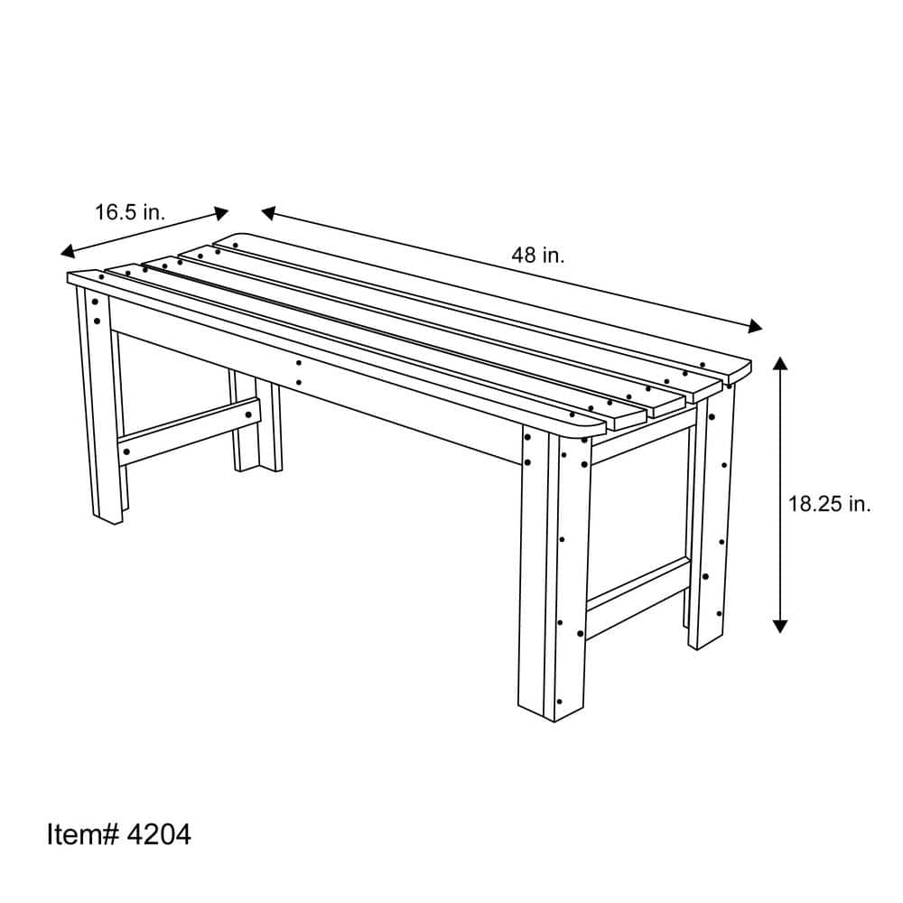 Natural Cedar 4-Foot Backless Garden Bench