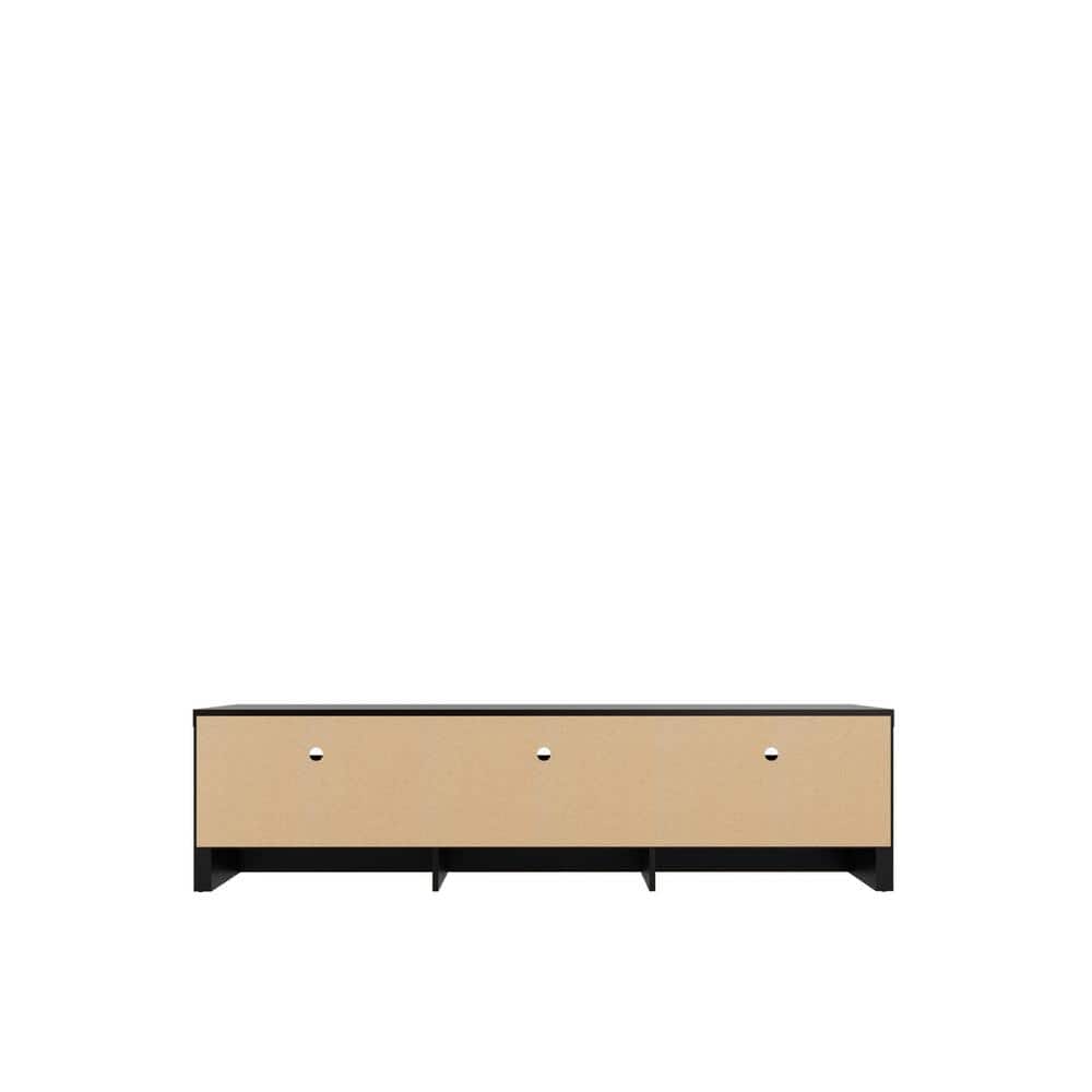 Black MDF Rectangular TV Stand with Cabinet
