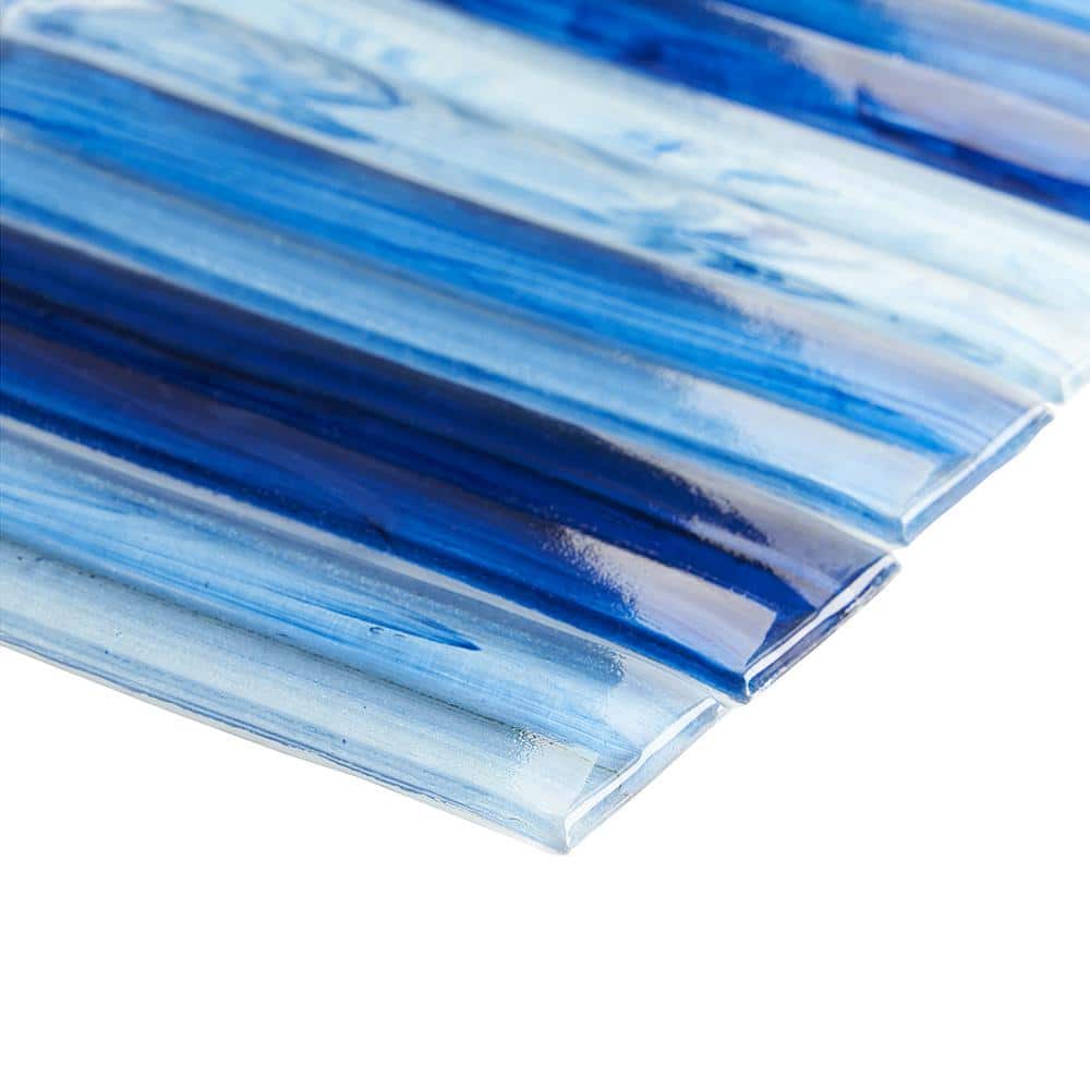 Tara Blue Polished Glass Mosaic Wall Tile