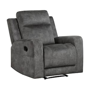 Clemencia Brownish Gray Microfiber Manual Recliner