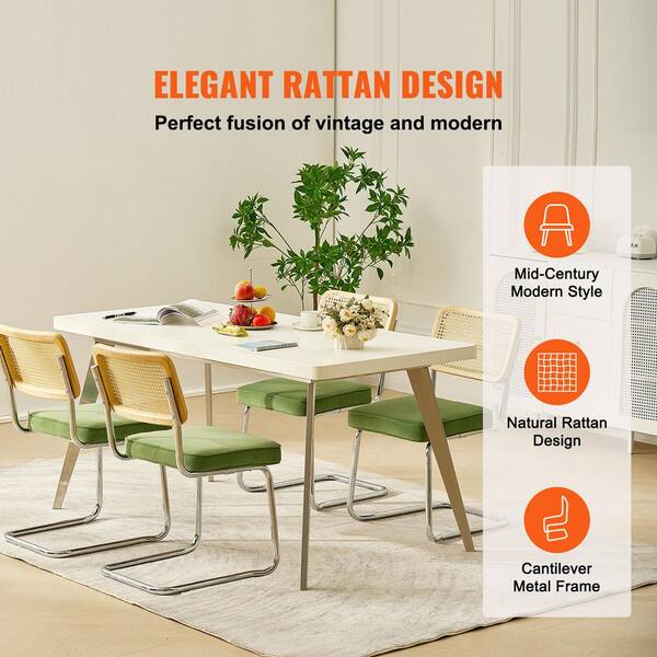 SKYSHALO Rattan Dining Chairs Set of 4, Mid Century Modern SKYSHALO Rattan Dining Chairs Set of 4, Mid Century Modern