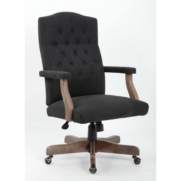 boss executive champagne velvet chair with driftwood finish frame