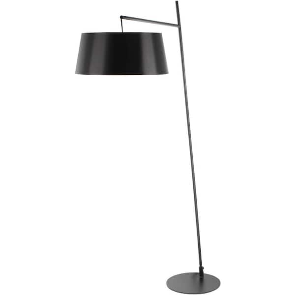 Artistic Weavers Gosford 74.5 in. Black Indoor Floor Lamp with Black Barrel Shaped Shade