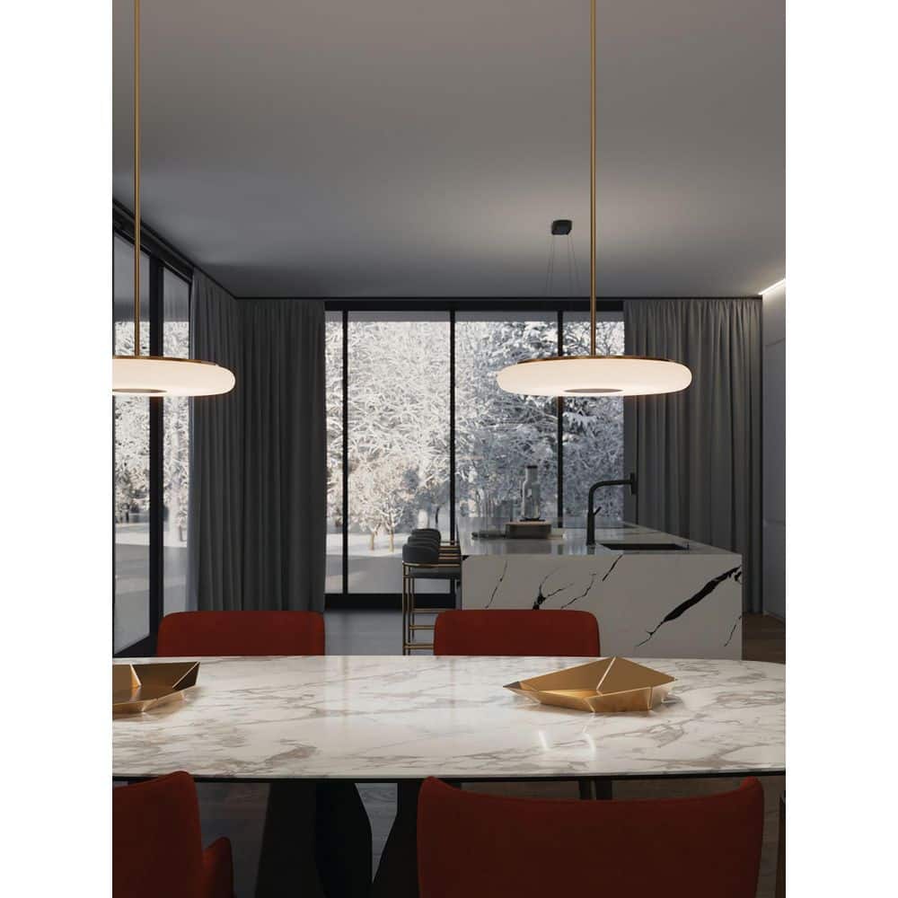 AFX June 30-Watt 1-Light Light Antique Brass Shaded Integrated LED
