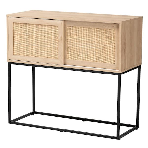 Amelia Natural Brown and Black Sideboard Buffet