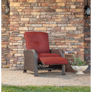 Strathmere Crimson Red Outdoor Reclining Patio Arm Chair