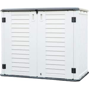 Outdoor Storage 260 Gal. 50.24 in. x 29. 06 in. x 41. 18 in. White Resin Waterproof Deck Box Shed