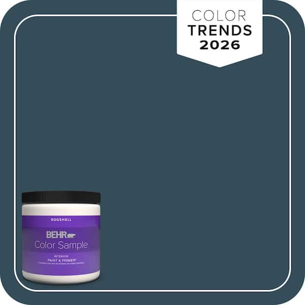 BEHR PREMIUM PLUS 8 oz. Home Decorators Collection #HDC-CL-28 Nocturne Blue Eggshell Enamel Interior Paint & Primer Color Sample