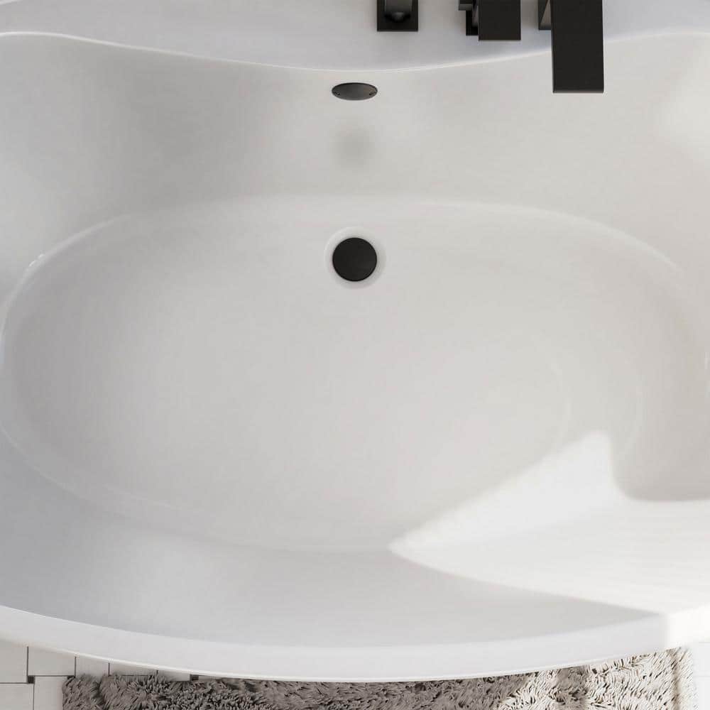 Caspian 66" White Acrylic Freestanding Bathtub