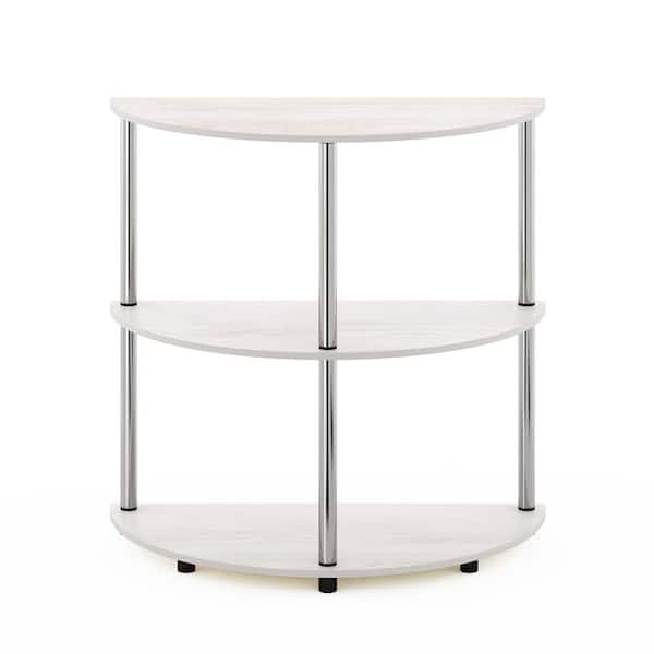 Furinno Frans 32 in. White Oak Standard Half-Circle Console Table with Shelves