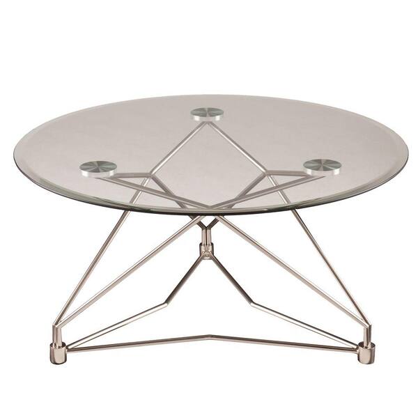 Southern Enterprises Robin Brushed Silver Coffee Table