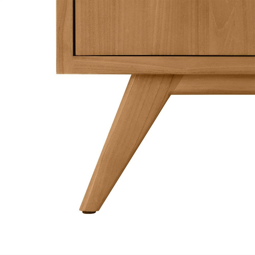 Taylor 73" Natural Teak Double Sink Vanity with White Quartz Top
