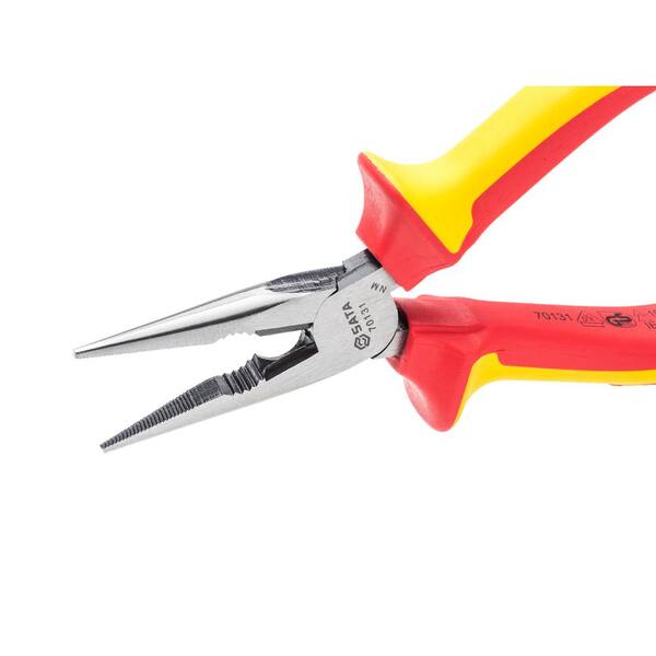 SATA 1000-Volt VDE Insulated 6 in. L Nose Pliers ST70131ST - The Home Depot