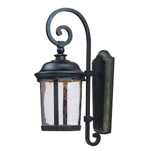 Dover 1-Light Bronze Integrated LED Outdoor Wall Lantern Sconce
