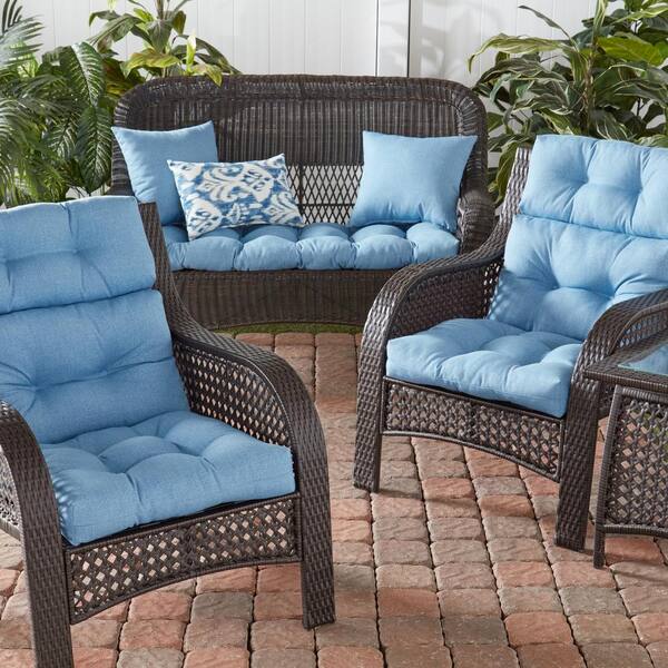 Greendale Home Fashions Outdoor Seat Back Chair Cushion Teal