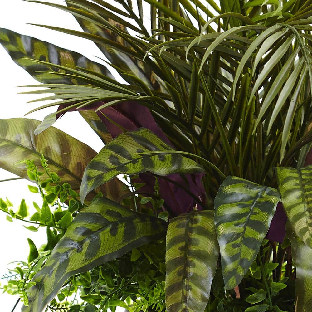 Tropical Essence 27" Silk Fern & Palm Potted Arrangement