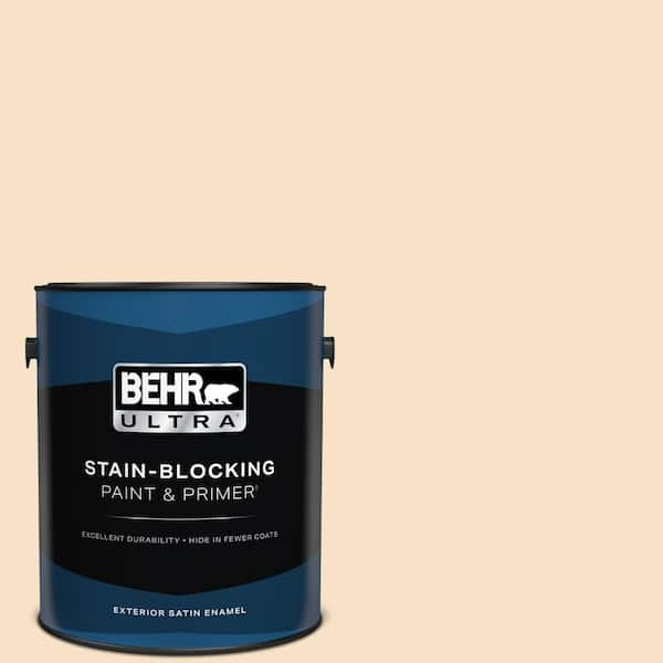 BEHR ULTRA 1 gal. #M250-1 Frosting Cream Satin Enamel Exterior Paint & Primer