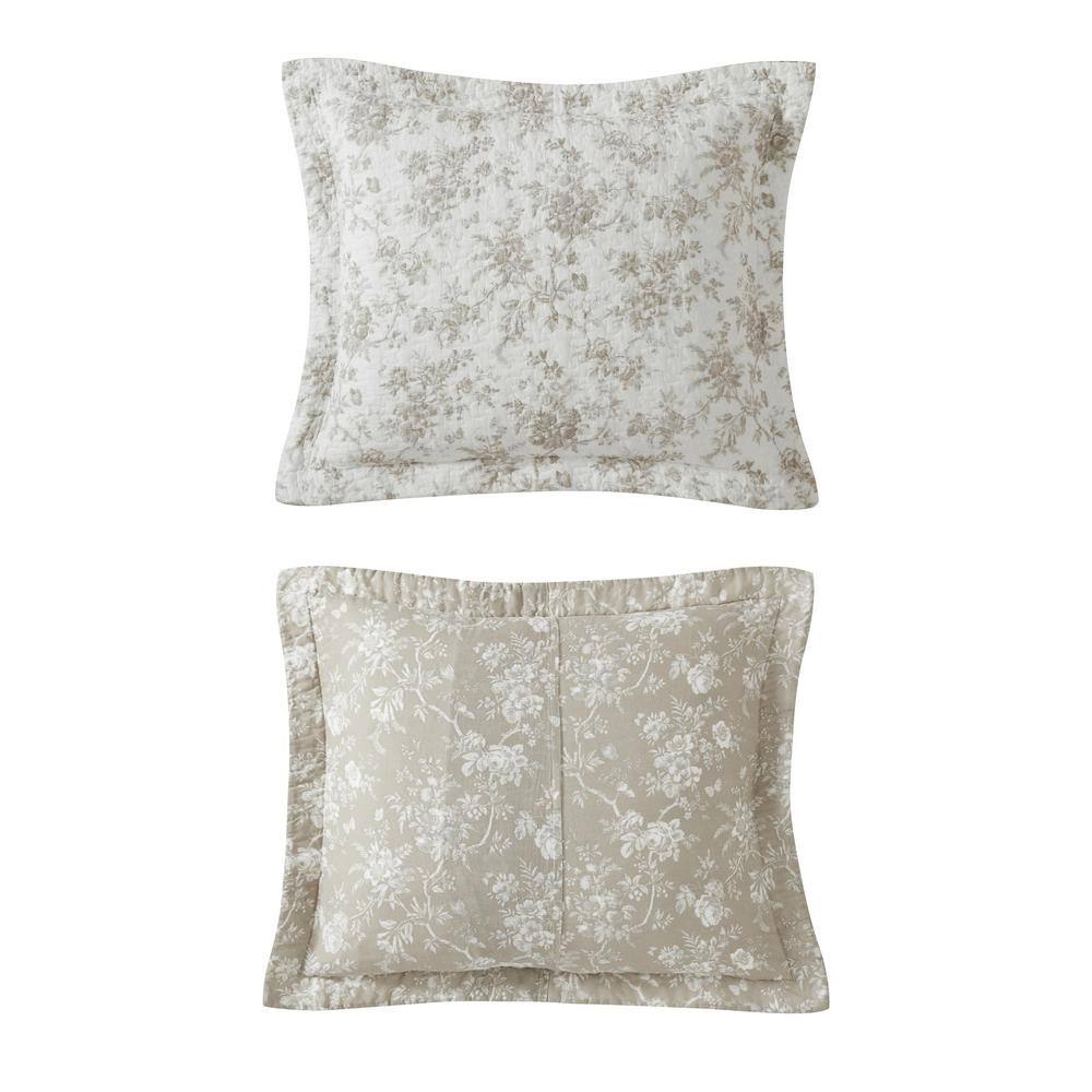 Twin White Cotton Reversible Quilt Set with Sham