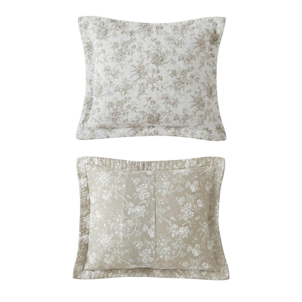King White Cotton Reversible Quilt Set with Shams