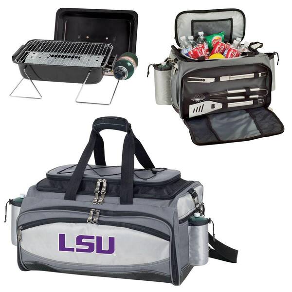 Picnic Time LSU Tigers - Vulcan Portable Propane Grill and Cooler Tote by Embroidered