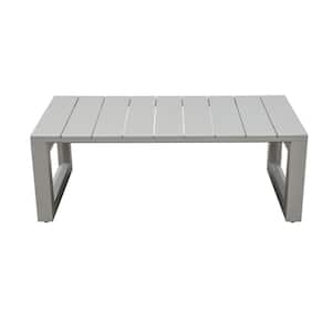 Tan Aluminium Outdoor Coffee Table with Scratch and Weather-Resistant