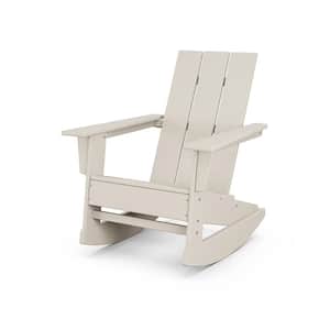 Grant Park Modern Sand Plastic Adirondack Outdoor Rocking Chair