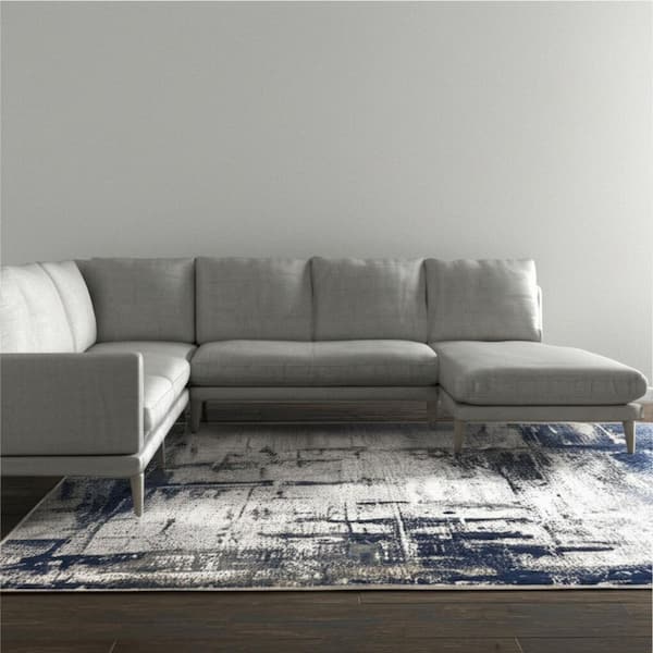 Gray 8 x 12 ft. Loomed Abstract Rectangle Indoor Area Rug