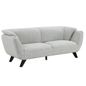 Nayeli 34 in. Flared Arm Fabric Rectangle No Additional Features Sofa in Light Gray Boucle