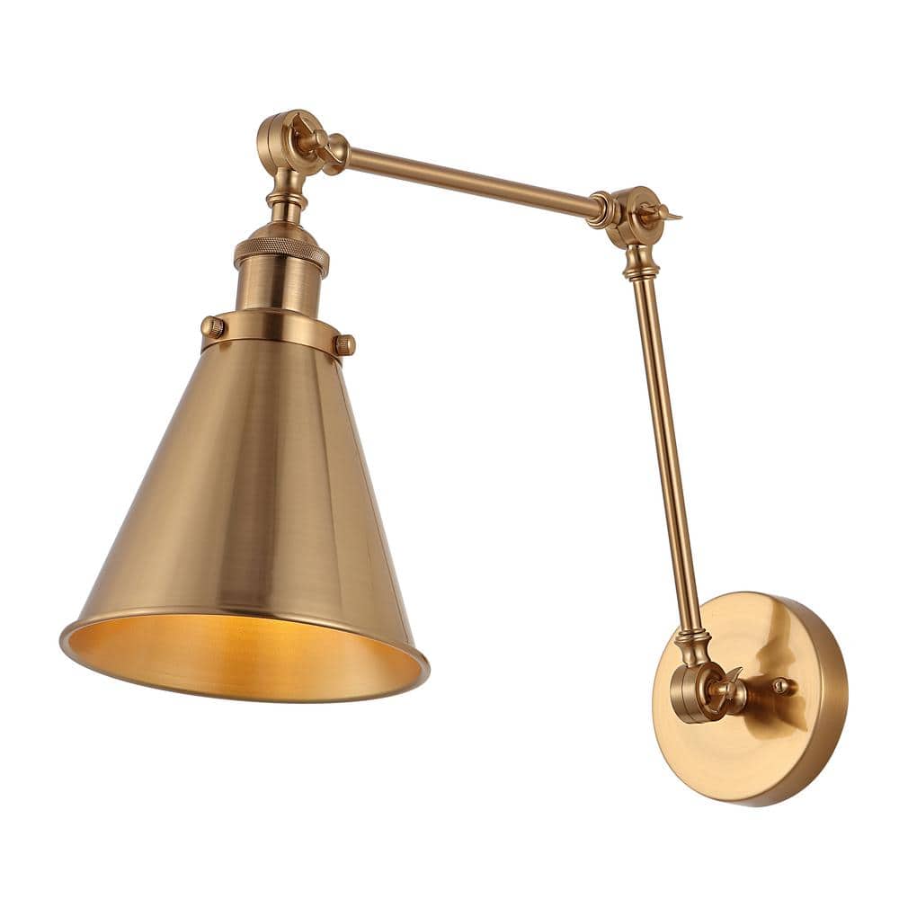 Brass Gold Adjustable Arm LED Wall Sconce