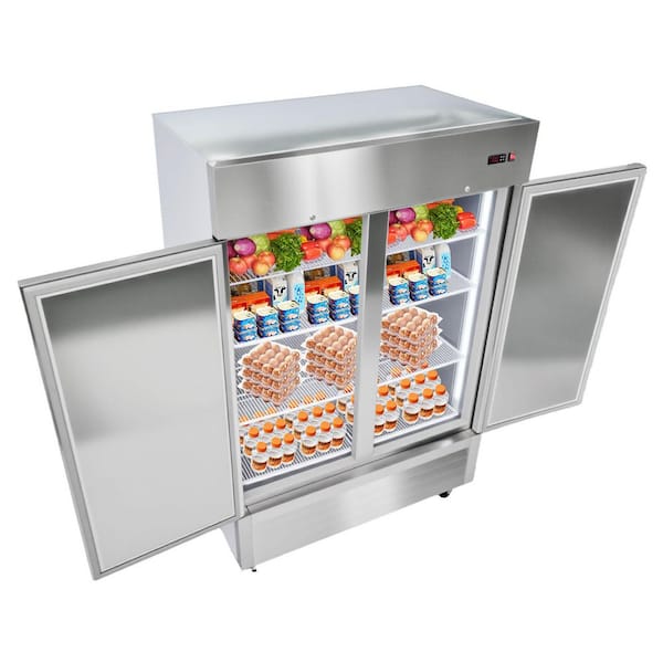 Commercial Refrigerator 44 cu. ft. Reach In 32.2 in. W Upright Refrigerator 2-Doors Auto-Defrost Stainless Steel