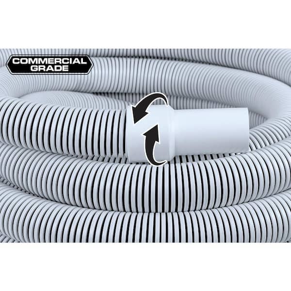 Poolmaster Commercial In-Ground Swimming Pool Vacuum Hose with Swivel Cuff, 1 1/2-Inch x 50-Foot