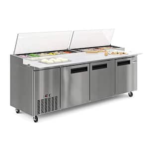 92 in. Commercial Pizza Prep Refrigerator in Stainless-Steel