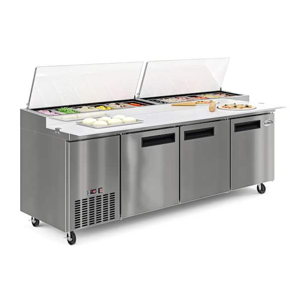 Koolmore 92 in. Commercial Pizza Prep Refrigerator in Stainless-Steel