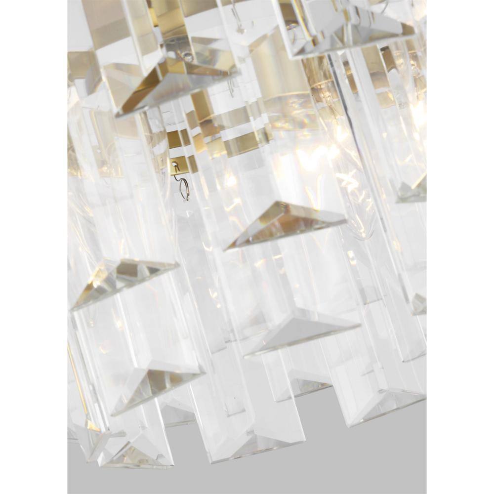Arden Burnished Brass and Crystal 4-Light Chandelier
