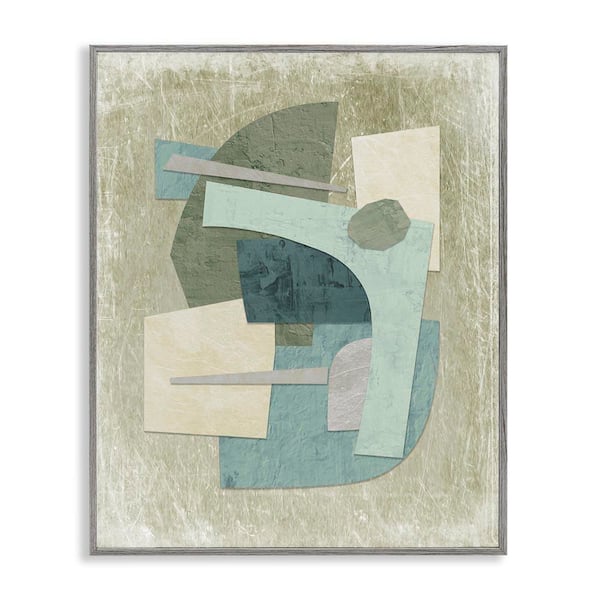 Stupell Industries Layered Neutral Arrangement by Suzanne Nicoll Gray Framed Abstract Giclee Art Print 30 in. x 24 in.