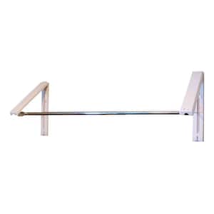 60 in. White ABS Plastic Collapsible Wall Mounted Clothes Hanging System Closet Rod (3-Piece)