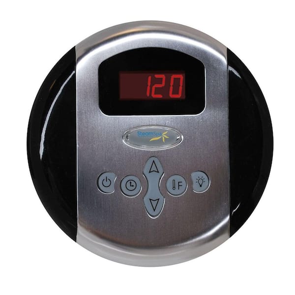SteamSpa Programmable Steam Bath Generator Control Panel with Presets in Brushed Nickel