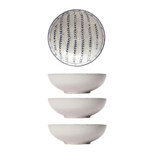6 in. 37.4 fl.oz White Stoneware Serving Bowls (Set of 4)