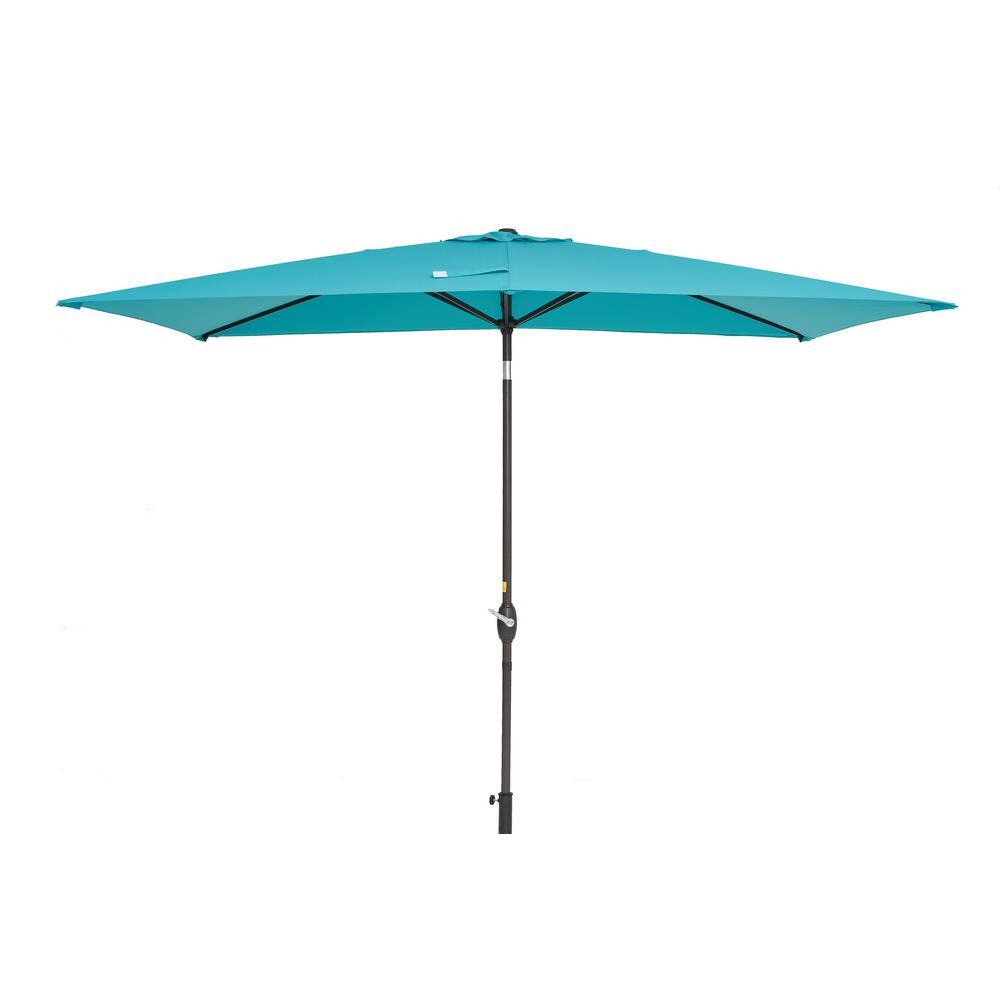 10 ft. x 6.5 ft. Rectangle Solution-Dyed Fabric Aluminum Market Patio Umbre