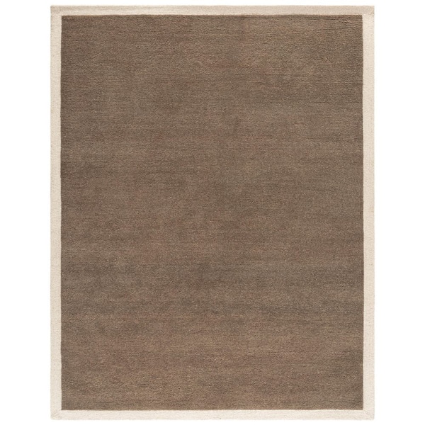 Metro 8 ft.  x 10 ft. Brown/Ivory Border Area Rug