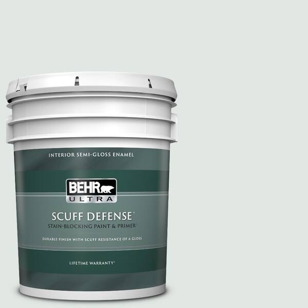 BEHR ULTRA 5 gal. #490E-1 Glimmer Extra Durable Semi-Gloss Enamel Interior Paint & Primer
