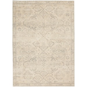 Tranquil Beige/Grey 6 ft. x 9 ft. Geometric Traditional Area Rug