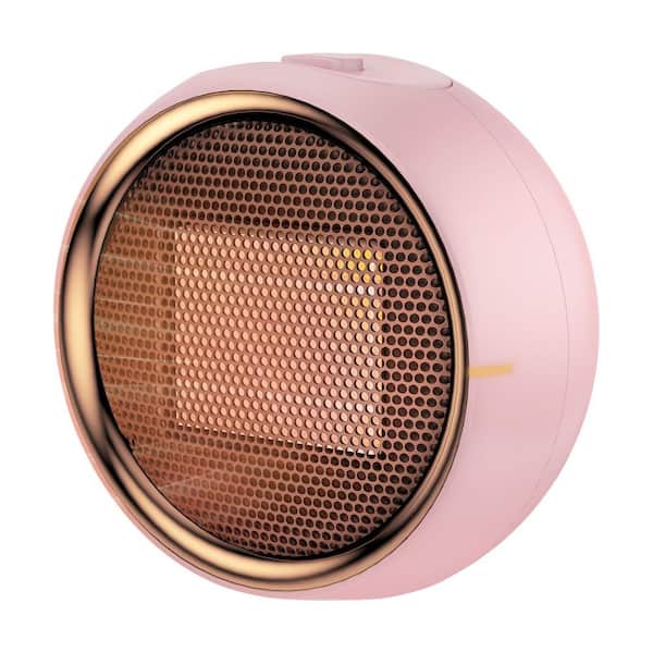 Pink Indoor Electric PTC Ceramic Space Heater with Quiet Efficient Heating and Safety Features for Home Office