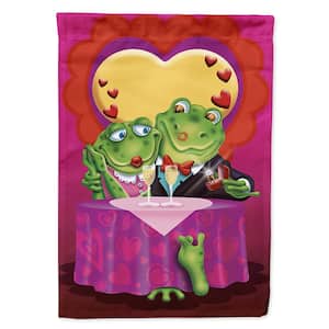 28 in. x 40 in. Polyester Frog Valentine's Day Date Flag Canvas House Size 2-Sided Heavyweight