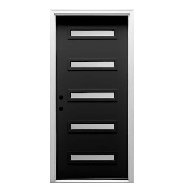 MMI DOOR 32 in. x 80 in. Davina Right-Hand Inswing 5-Lite Frosted Glass Painted Steel Prehung Front Door on 6-9/16 in. Frame